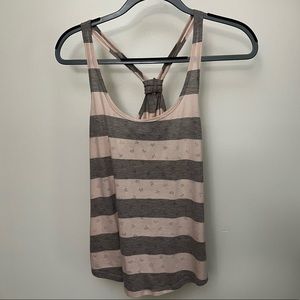 Pink and Gray Striped Tank